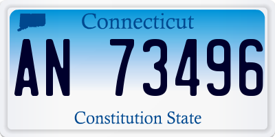 CT license plate AN73496
