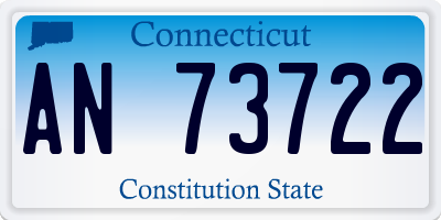 CT license plate AN73722