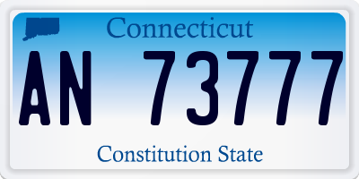 CT license plate AN73777