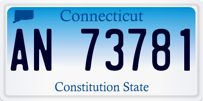 CT license plate AN73781