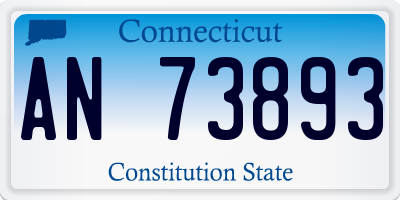 CT license plate AN73893