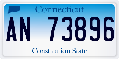 CT license plate AN73896