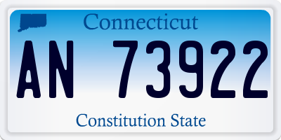 CT license plate AN73922