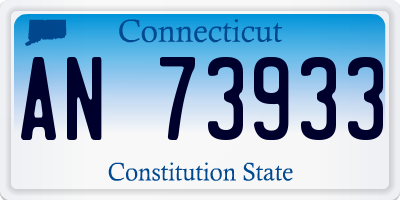 CT license plate AN73933