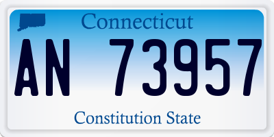 CT license plate AN73957