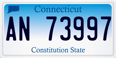 CT license plate AN73997
