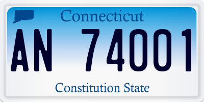 CT license plate AN74001