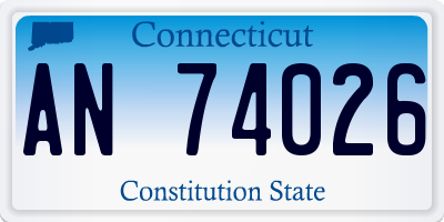 CT license plate AN74026