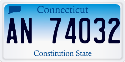 CT license plate AN74032
