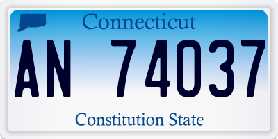 CT license plate AN74037