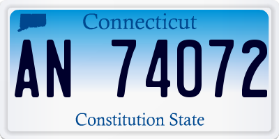 CT license plate AN74072