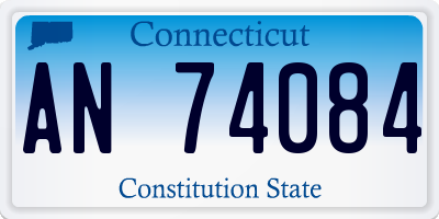 CT license plate AN74084