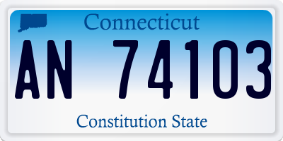 CT license plate AN74103