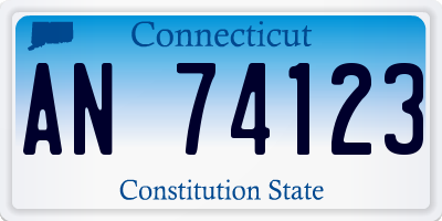 CT license plate AN74123