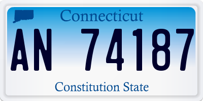 CT license plate AN74187