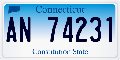CT license plate AN74231