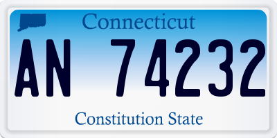 CT license plate AN74232