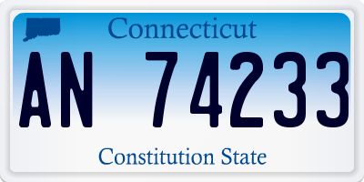 CT license plate AN74233