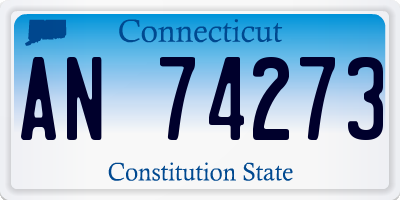 CT license plate AN74273