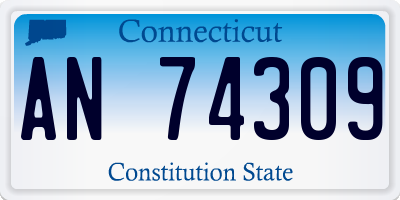 CT license plate AN74309