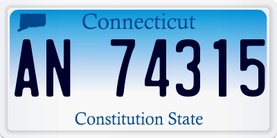 CT license plate AN74315