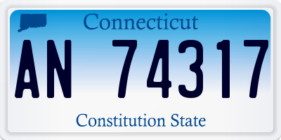 CT license plate AN74317