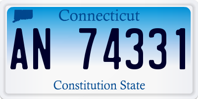 CT license plate AN74331