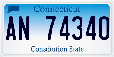 CT license plate AN74340
