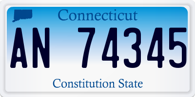 CT license plate AN74345