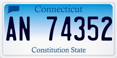 CT license plate AN74352