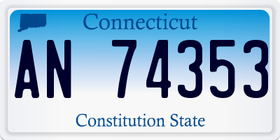 CT license plate AN74353
