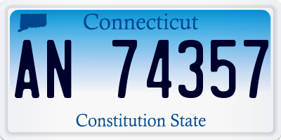 CT license plate AN74357