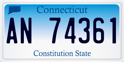 CT license plate AN74361