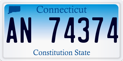 CT license plate AN74374