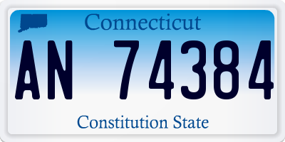 CT license plate AN74384