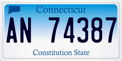 CT license plate AN74387