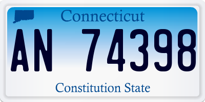 CT license plate AN74398