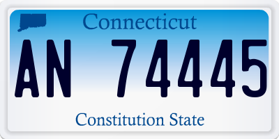 CT license plate AN74445