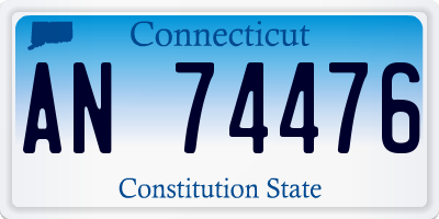 CT license plate AN74476