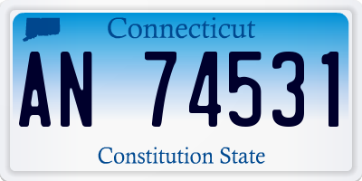 CT license plate AN74531