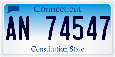 CT license plate AN74547