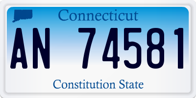 CT license plate AN74581