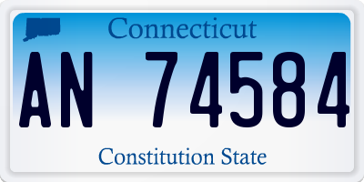 CT license plate AN74584