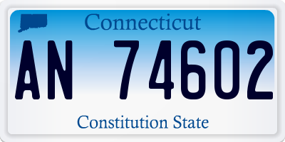 CT license plate AN74602