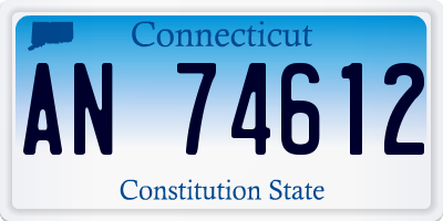 CT license plate AN74612