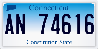 CT license plate AN74616