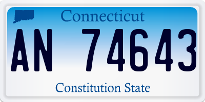 CT license plate AN74643