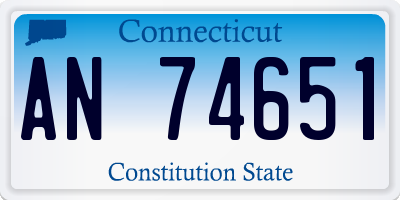 CT license plate AN74651