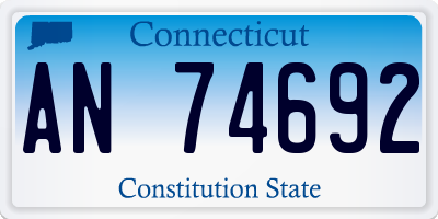 CT license plate AN74692