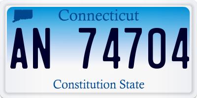 CT license plate AN74704